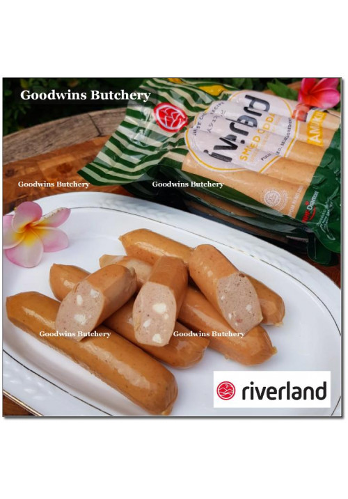 Riverland frozen sausage BEEF & CHICKEN SMOKED CHEDDAR  6" 15cm 5pcs 360g